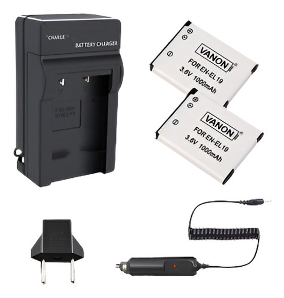 2 X Cargador De S2600 De S100 Batería En-el19 Para Nikon S41 0