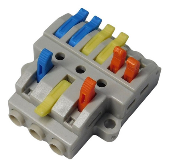 10 Borneras Empalme Rapido Presion 3 A 6 Vias 0.08 A 2.5mm2 0