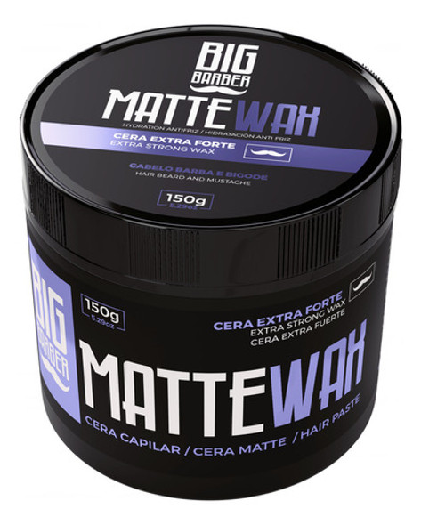 Cera Capilar Matte Wax Big Barber 150g Barba E Bigode 12 Und 1