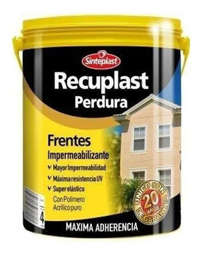 Recuplast Perdura 20 Lts. Pintura Frentes Sinteplast 20 Años 0