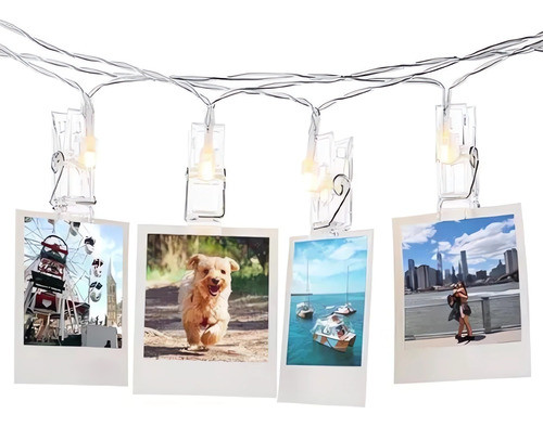 Guirnalda Guía 20 Palillos Para Fotos Luz Led Decoración 1
