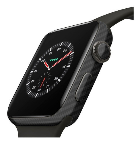 Adesivo Proteção Carbono Preto Apple Watch 44m P/ Series 4 0
