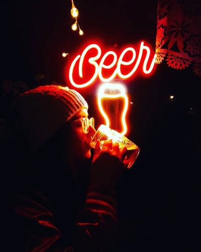 Cartel Neón Led Beer + Un Cartel Pinta De Regalo 1