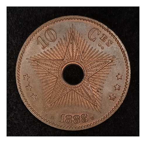 Congo 10 Centimes 1888 Excelente Km 4 Colonia Belga 0