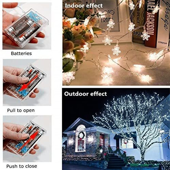 - Luces De Navidad De Copo De Nieve, Tira De Luces De 6 M, 4 1