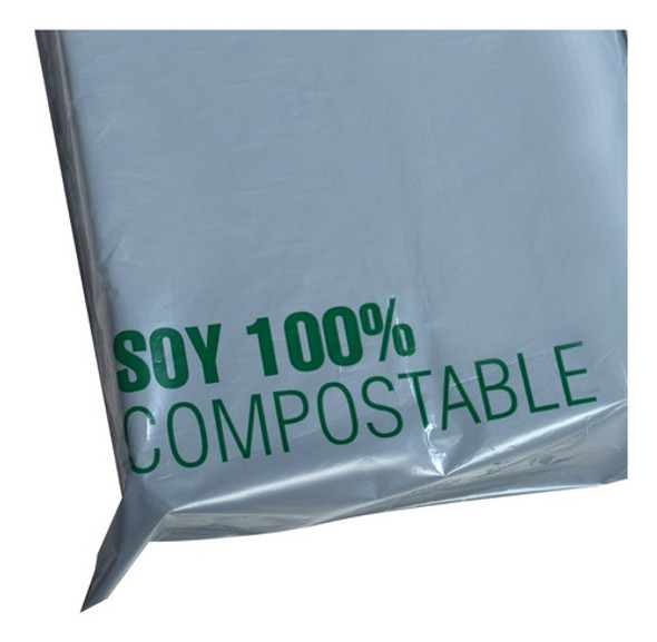 100 Sobres Ecommerce Biocompostable Gris 35x41+4 Cm Monocapa 0