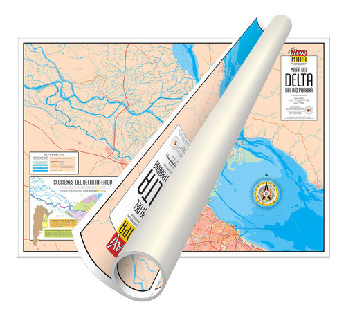 Delta Del Río Paraná. Mapa Mural. Estándar. 1,85x1,30m 0
