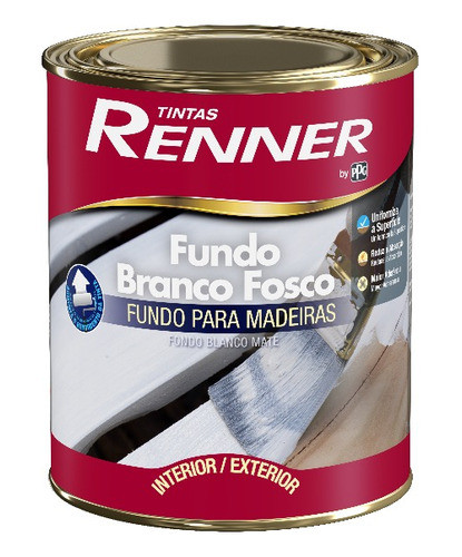 Pintura Fondo Para Madera Blanco Mate 900ml- Megacolor 0