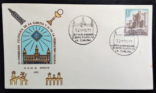 España, Sobre Iii Exposic Filatélica La Coruña 1972 L15349 0