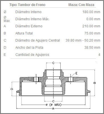 Campana De Freno Trasera  Fremax Volkswagen Gacel 1.8 L 1983 1