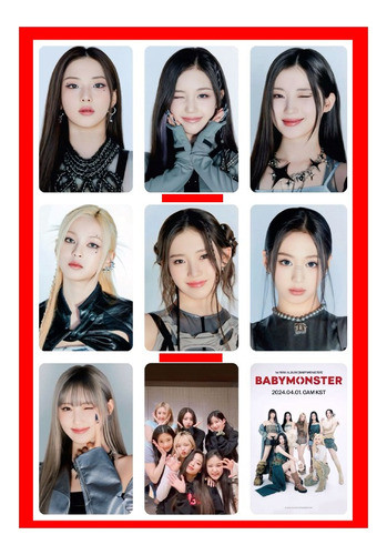 Tarjetas Papel Importado Babymonster Fanmade Photocards Set 0
