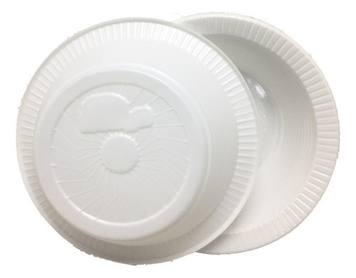 Prato Descartável Ps Copoplast Fundo Branco 12cm 50x10 0