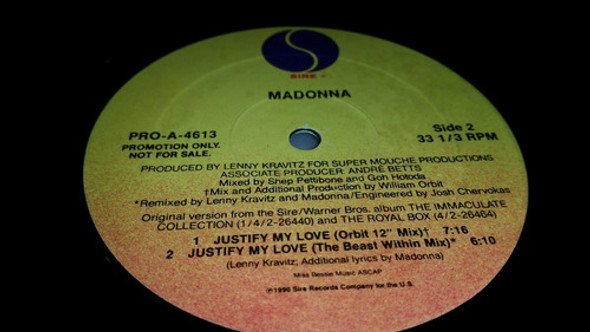 Madonna Justify My Love Vinilo Maxi Usa Promo Muy Bueno 1990 0