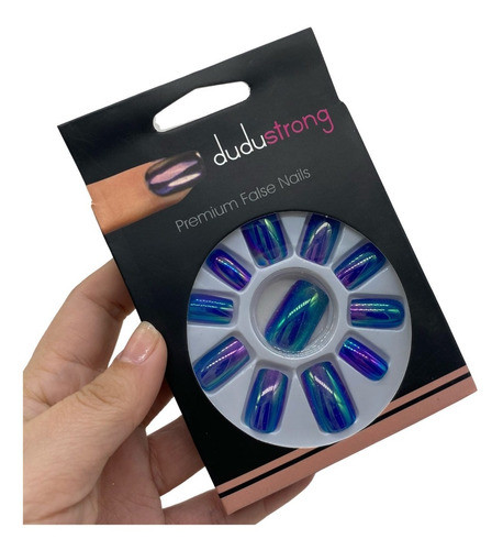 Unhas Postiças Curta Dudustrong Azul Furta Cor 1