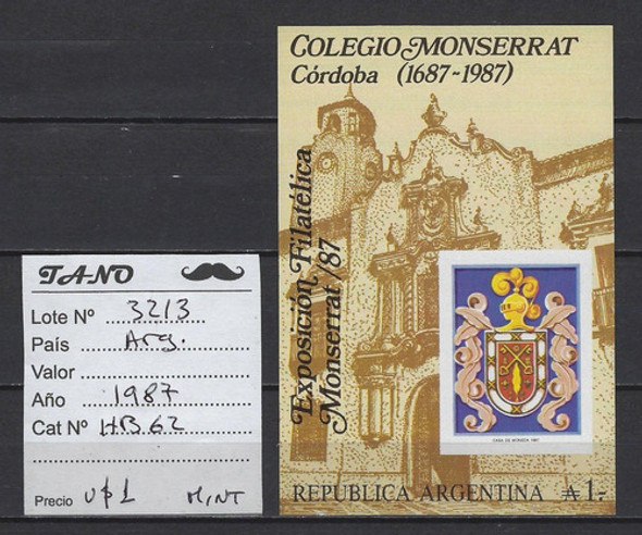 Lote3213 Argentina 1987 Gj# Hb# 62 Mint 1