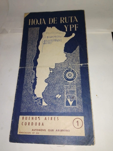 Mapa Plano Hoja De Ruta Ypr Buenos Aires Cordoba 0