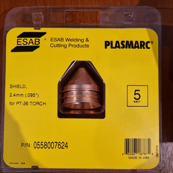 0558007624 Esab Shield Escudo 2.4mm 45/55a Pt-36 X1u 1