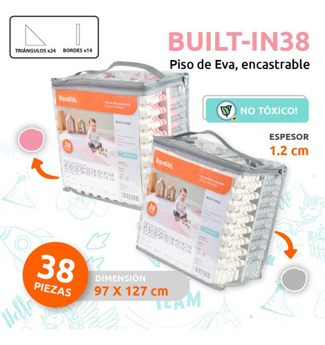 Piso Alfombra Goma Eva Encastrable Nordico Bolso 38 Piezas 1