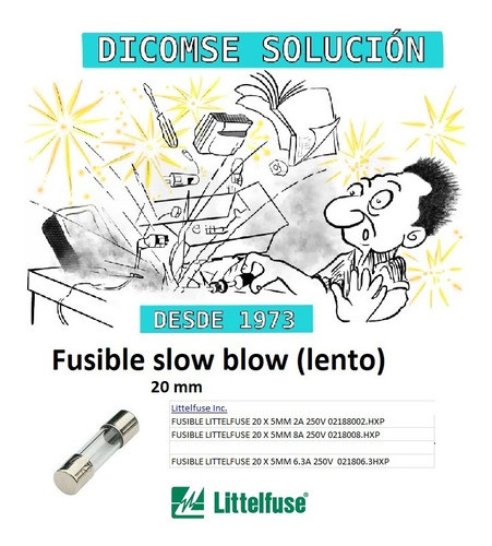 Fusible Lento 2 Amp Slow Blo  20 X 5mm 250v  X 5 Unidades 0