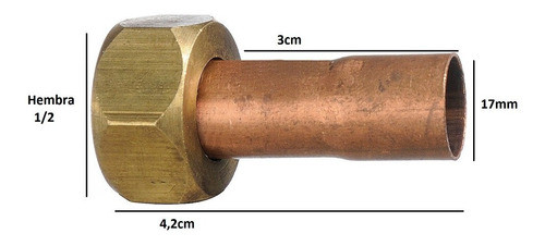 Union Flotante Para Soldar Hidro De 1/2 Hembra Bronce 1