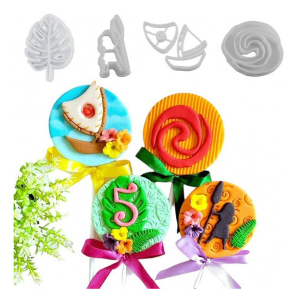 Kit Cortadores Silhueta E Itens Da Moana 4 Un 0