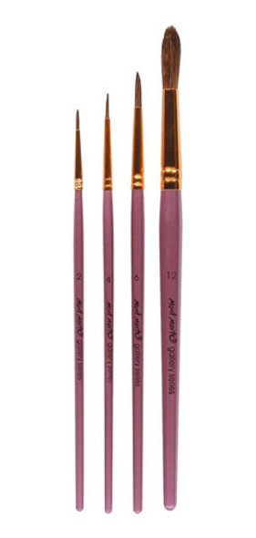 Set 4 Pinceles Pelo De Pony Acuarela Signature Mont Marte 1