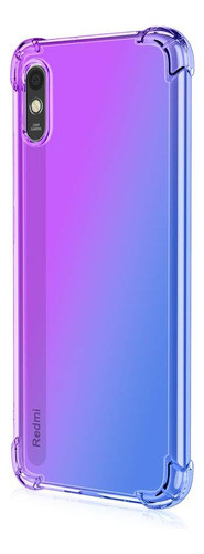Funda Para Redmi 9a Tpu Flexible Gradiente Violeta / Azul 1