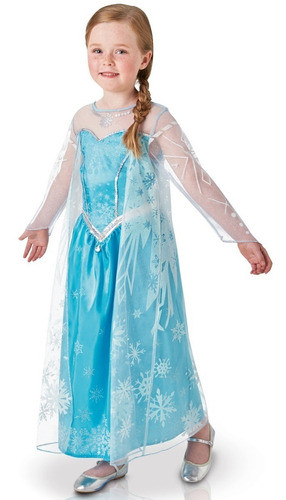Disfraz Frozen Elsa + Trenza, Corona, Cetro - Talle S, M, L 0