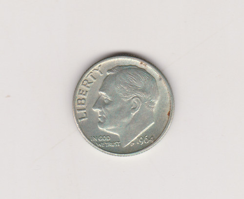 Moneda Eeuu One Dime Año 1964 D Plata Excelente 0