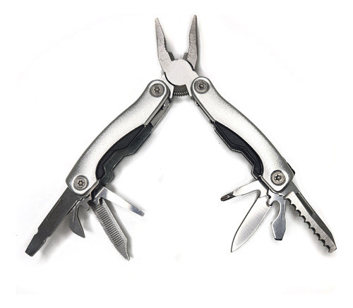 Pinza Multifunción Plegable Con Accesorios Chica Plateada 0