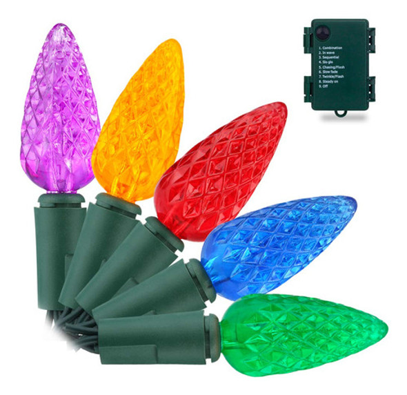 Recesky C6 Bombillas De Navidad Con Temporizador  50 Led De 0