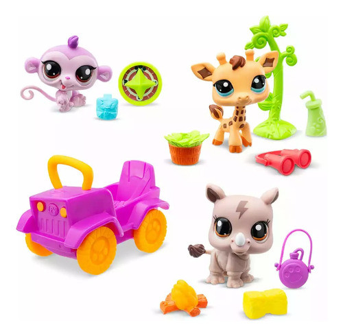 Littlest Pet Shop Set Safari 3 Figuras Muñeco Con Accesorios 1