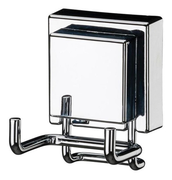 Kit Gancho Duplo + Porta Papel + Saboneteira Inox Ventosa 1