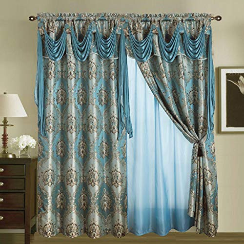 Linentopia  Juego De Cortinas Para Ventana De Tela Jacquard 0