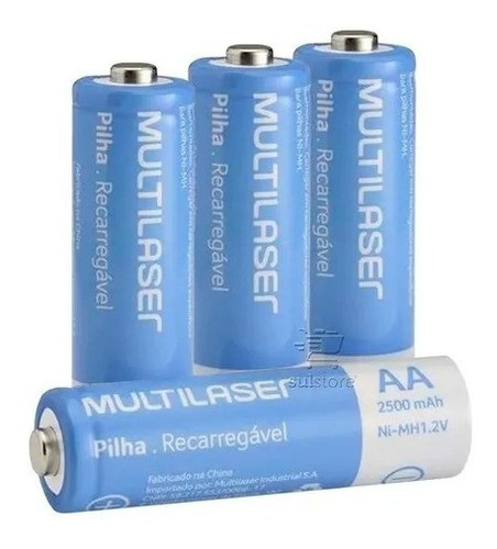 Pilhas Recarregáveis Aa 2500mah 4 Unidades Multilaser 0