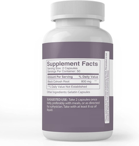 Pure Original | Raíz De Cohosh Negro I 800mg I 100 Capsulas 1