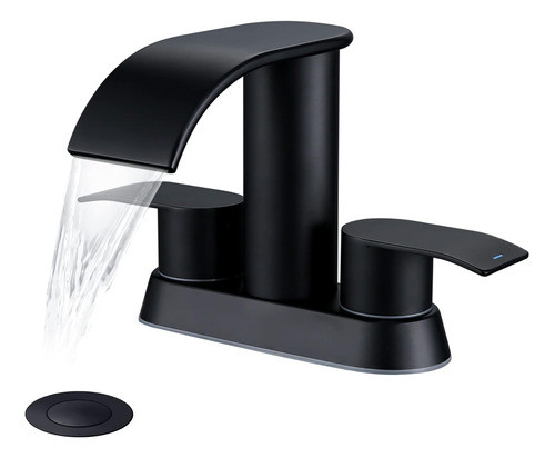 Grifo De Baño Unicornio Matte Negro Con Tapón De Drenaje Met 0