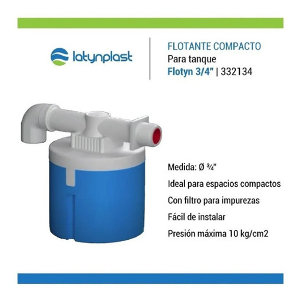 Flotante Tanque Alta Presion Compacto 3/4 Flotyn Latyn 33213 1