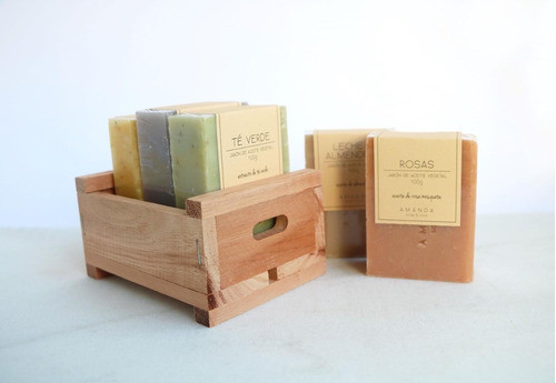 Jabon Artesanal Cajon Con 3 Unidades Amanda 100% Vegano 1