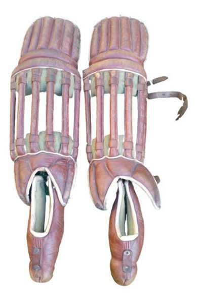 .antigua Espinilleras + Protector Calzaddo Catcher Béisbol 0