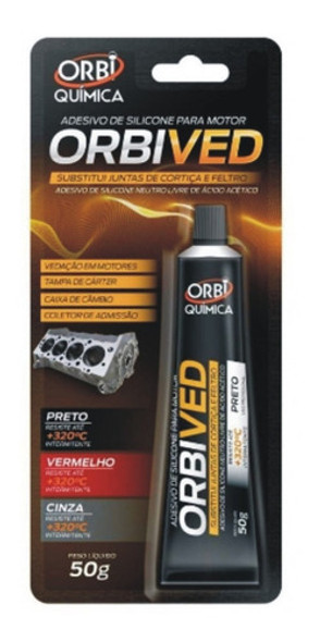 Cola Selante Alta Temperatura Para Motor Preto Orbived 50g 1