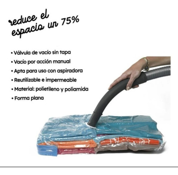 Set 2 Bolsas De Vacio Manual O Aspiradora Ropa 40x60cm 1