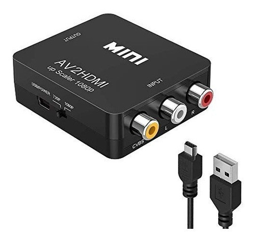 Conversor Adaptador Rca Av2 A Hdmi 1080p Video Full Hd Tv 0