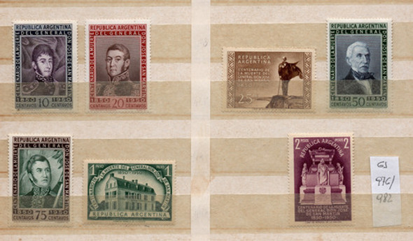 Estampillas Argentinas Mint Gj 976/982 Serie Completa 0