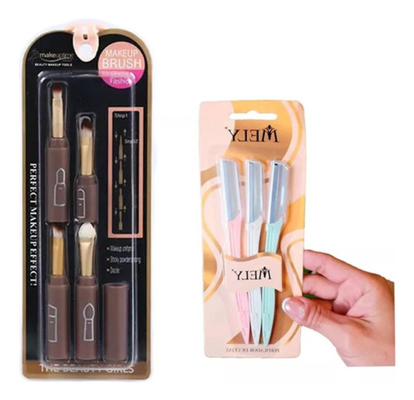 Set Maquillaje Kit X5u Brochas + Kit De 3u Perfiladores 0
