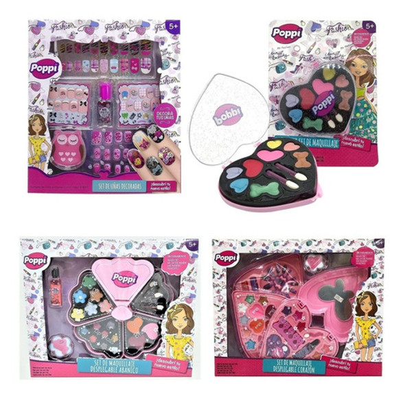 Set De Maquillaje Infantil Belleza Desplegable Abanico Poppi 1