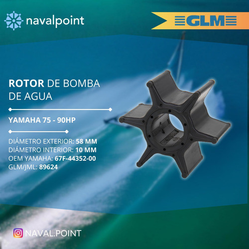 Rotor Bomba De Agua P/ Yamaha 75-90hp Glm 89624 1