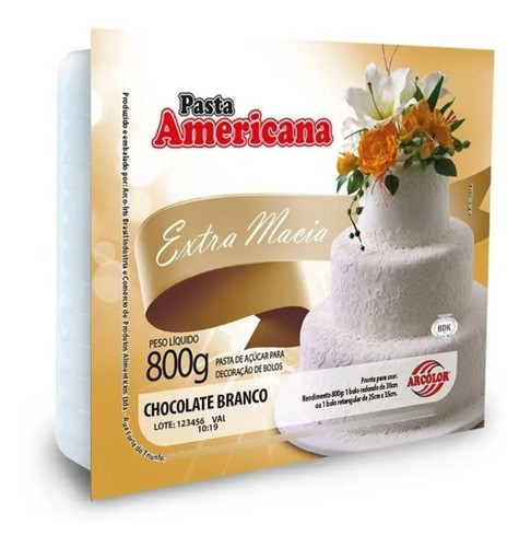 Kit 5 Pasta Americana Chocolate Branco Arcolor 800gr 0