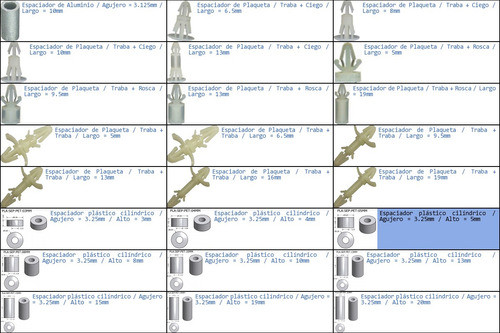 Pack 30x Espaciador Plastico Agujero = 3.25mm Alto = 5mm 1