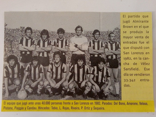 Recorte Almirante Brown Partido Vs San Lorenzo 1982 0